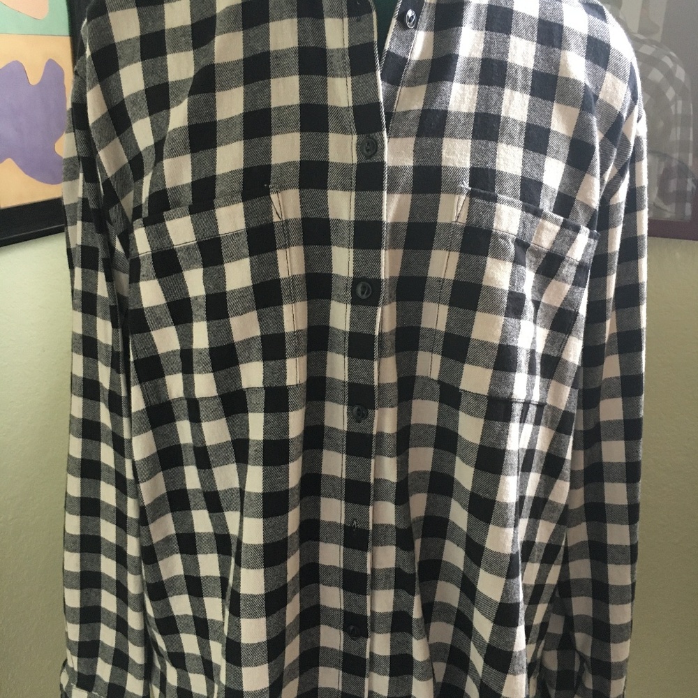Madewell Flannel Classic Ex-Boyfriend Shirt sz L